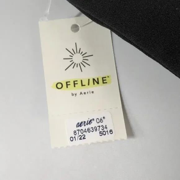 AERIE Offline Real Me Sports Bra Womens XL Black Longline Racerback Athleisure - Picture 3 of 15